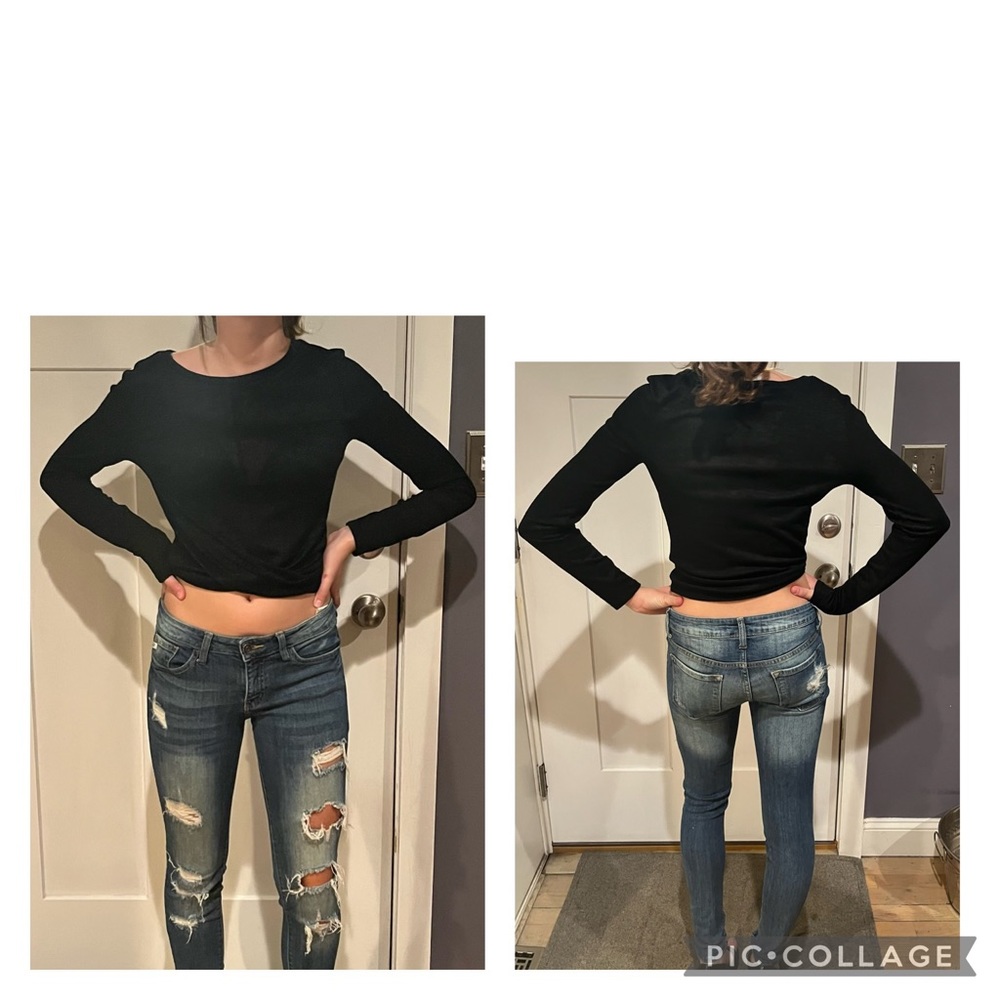 Abound black crop sweater, size S